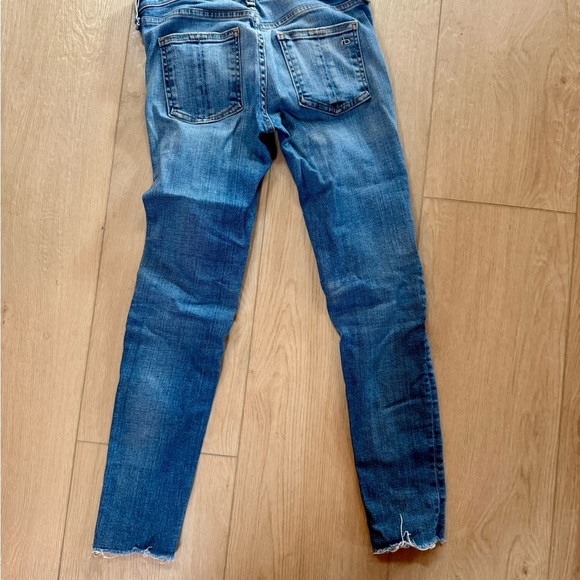 Women’s Rag & Bone Distressed Blue Skinny Ankle Cropped Denim Jeans - Picture 2 of 3